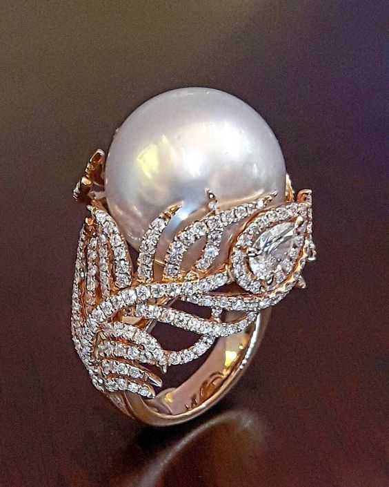 Pearl Ring Feather Empty Holding Pearl Ring – Jewelry Gift Ideas — 1