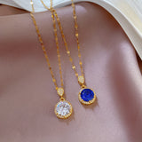 Women's Full Diamond Round Micro Pendant Necklace – Jewelry Gift Ideas — 1