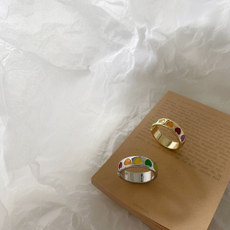 Ring Girl, Colorful Oil Dripping Love Ring – Gifts for Couples — 1