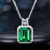 Grandmother Green Diamond Zircon Pendant Necklace – Jewelry Gift Ideas — 1