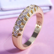 Gold-Plated Fashion Single Row Geometric Ring Female – Stylish Gifts — 1