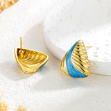 Drop Oil Triangle Striped Ear Studs Minority Fashion – Stylish Gifts — 6
