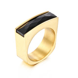 European and American Stainless Steel Gold Ring – Birthday Gifts — 8