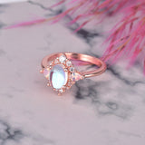 Inlaid Moonstone Opal Bronze Ring – Unique Gift Ideas — 6