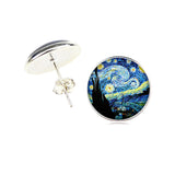 Van Gogh Landscape Oil Painting Art Stud Earrings – Creative Gifts — 9