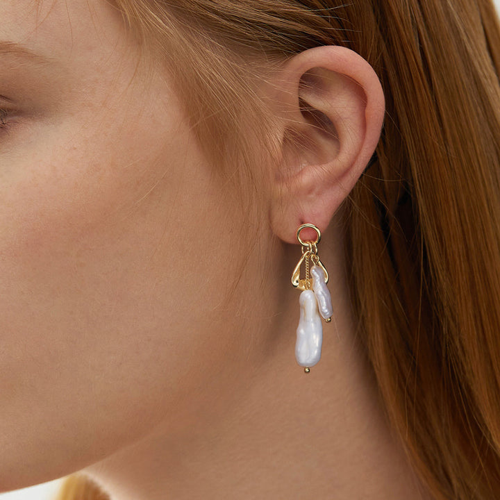 S925 Sterling Silver Irregular Earrings – Small Gift Ideas — 1