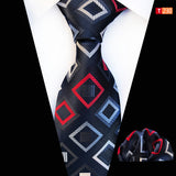 Pocket Square Tie Two-piece Set Polyester Jacquard – Surprise Gifts — 9
