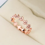 Fashion Rose Gold Rattan Leaf Ring – Stylish Gifts — 4