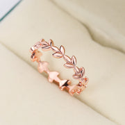 Fashion Rose Gold Rattan Leaf Ring – Stylish Gifts — 4