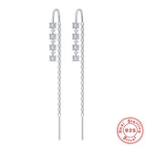 Sterling Silver Tassel Ear Wires With Diamonds – Stylish Gifts — 5
