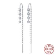 Sterling Silver Tassel Ear Wires With Diamonds – Stylish Gifts — 5