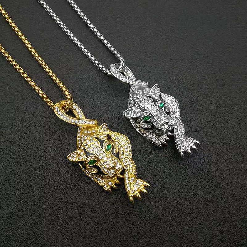 Titanium Steel Leopard Head Pendant Necklace – Jewelry Gift Ideas — 1