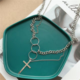 Circle cross multilayer necklace – Jewelry Gift Ideas — 3