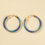 Full Diamond Gradient Big Circle Earrings Nightclub – Stylish Gifts — 4