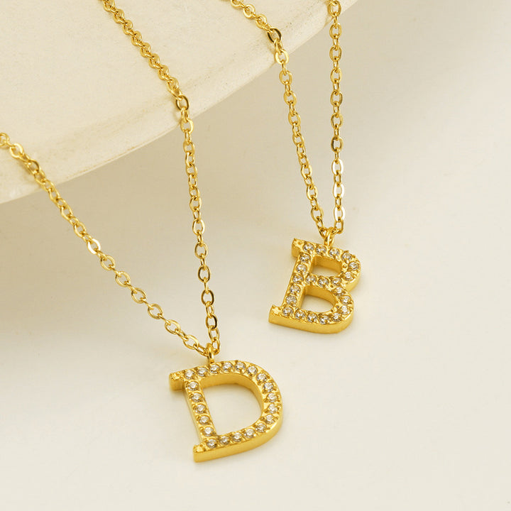 Stainless Steel Diamond-filled 26 English Letter – Jewelry Gift Ideas — 1