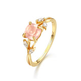 S925 Pure Silver Inlaid Natural Powder Crystal Ring – Birthday Gifts — 2