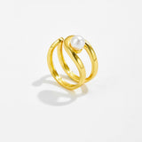 Pearl Twin Open Adjustable Ring – Unique Gift Ideas — 5