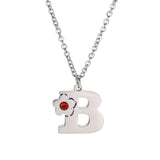 Flower Rhinestone-encrusted 26 Letter Necklace – Jewelry Gift Ideas — 2