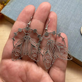 Hollow Cicada Drop Earrings Moon Phase Moth Dangle – Gifts for Her — 6