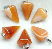 Natural Stone Agate Hexagonal Cone Pendant – Jewelry Gift Ideas — 3
