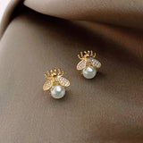 Simple, Small And Personalized Bee Pearl Earrings – Gift Ideas — 5