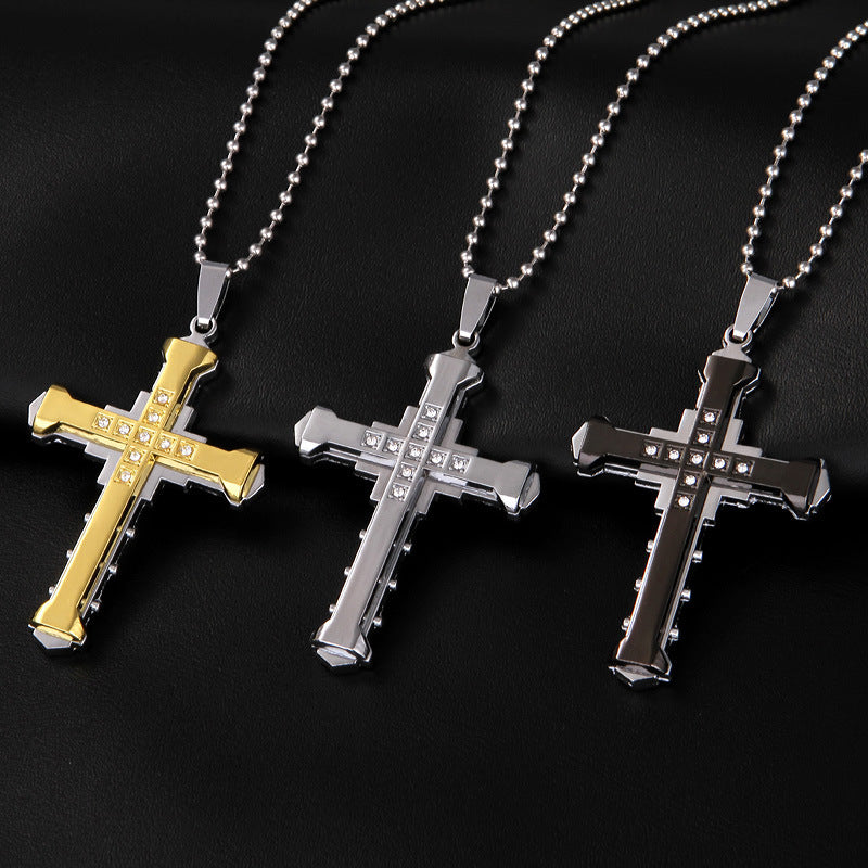 Men's Crystal Cross Pendant – Jewelry Gift Ideas — 1