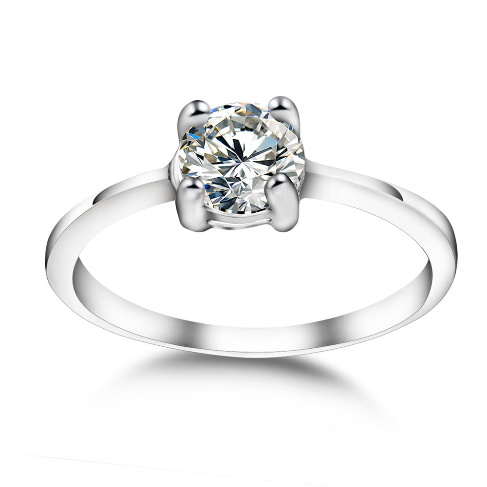Zircon couple engagement ring set ring – Gifts for Couples — 1