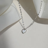 S925 Sterling Silver Love Motherofpearl Necklace – Jewelry Gift Ideas — 2