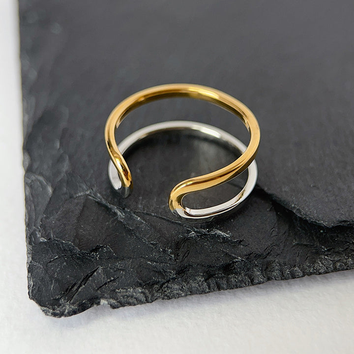 Gold And Silver Color Contrast Patchwork Double-layer – Birthday Gifts — 1