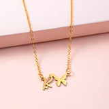 Stainless Steel Gold Silver Butterfly Letter – Jewelry Gift Ideas — 4