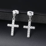 Cross Earrings Real Gold-plated Zircon – Jewelry Gift Ideas — 4