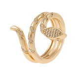 Copper Plated Genuine Gold Snake Shaped Diamond Ring – Stylish Gifts — 4