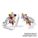 Women's Colorful Zircon Crystal Stud Earrings – Gifts for Her — 6