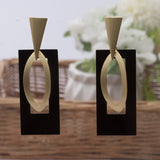 Vintage Geometric Frosty Metal Drop Earrings – Practical Gifts — 3