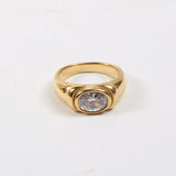 Titanium Steel Plated Gold Multicolor Zircon Ring – Thoughtful Gifts — 4
