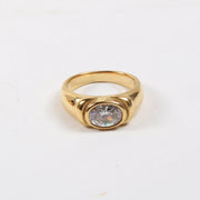 Titanium Steel Plated Gold Multicolor Zircon Ring – Thoughtful Gifts — 4