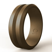 V Groove Beveled Men's Silicone Ring – Gifts for Him — 9