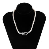 Snake Tail Biting Full Diamond Curved Necklace – Jewelry Gift Ideas — 8