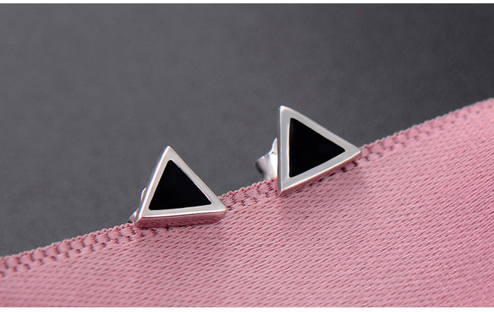 Triangle Black Small Stud Earrings – Gift Ideas — 1