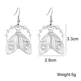Hollow Cicada Drop Earrings Moon Phase Moth Dangle – Gifts for Her — 5