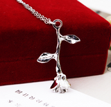 Creative Drop Red Rose Flower Pendant Necklace – Jewelry Gift Ideas — 12