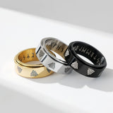 Nordic Viking Text Rotating Stainless Steel Ring – Birthday Gifts — 7