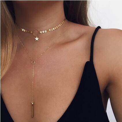 Street Shot Necklace Handmade Sequins Star Tassel – Jewelry Gift Ideas — 1