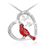 Creative Heart Shaped Cardinal Pendant Necklace – Jewelry Gift Ideas — 11