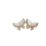 Micro Set Zircon Full Diamond Opal Butterfly Stud – Meaningful Gifts — 4