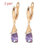 Long Water Drop Earrings Studded With Zircon – Meaningful Gifts — 5
