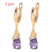 Long Water Drop Earrings Studded With Zircon – Meaningful Gifts — 5
