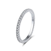 S925 Sterling Silver Platinum Zircon Diamond Ring – Stylish Gifts — 1