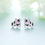 Girl Funny Cute Mini In Stock Cow Stud Earrings – Gifts for Kids — 8