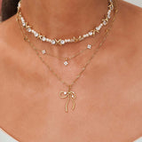 Niche Bone Chain Bow Zircon Sweet Necklace – Jewelry Gift Ideas — 3